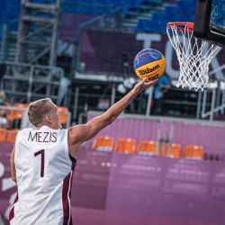 Tokija2020: Basketbols 3x3, LAT-NED. Foto: LOK/ Mikus Kļaviņš