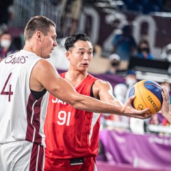Tokija2020: Basketbols 3x3, LAT-JPN. Foto: LOK/ Mikus Kļaviņš